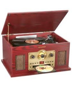 Tourne-Disque 6 en 1 &agrave; Finition de Bois Nostalgia de Sylvania ( PRCD838BT )