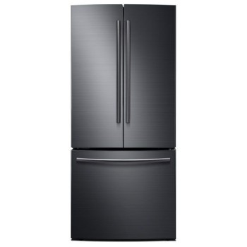 R&eacute;frig&eacute;rateur de 21,6 pi&sup3; / 30 po &agrave; portes fran&ccedil;aises, 3 portes, acier inoxydable Noir Samsung ( RF220NCTASG )