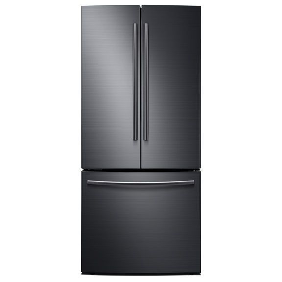 R&eacute;frig&eacute;rateur de 21,6 pi&sup3; / 30 po &agrave; portes fran&ccedil;aises, 3 portes, acier inoxydable Noir Samsung ( RF220NCTASG )