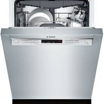 Lave-vaisselle de 24 po avec poign&eacute;e encastr&eacute;e avec 3e panier en Acier inoxydable S&eacute;rie 300 Bosch ( SHEM63W55N )