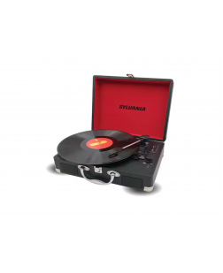 Tourne-Disque Portable Bluetooth dans une Valise Noire Sylvania ( STT104BT-BLACK )