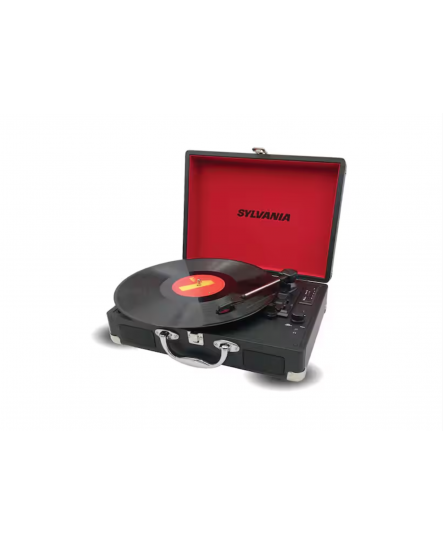 Tourne-Disque Portable Bluetooth dans une Valise Noire Sylvania ( STT104BT-BLACK )