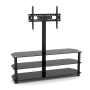 Meuble Multim&eacute;dia en Verre &agrave; 3 Tablettes avec Support de T&eacute;l&eacute;viseur de 32" &agrave; 60" DJ Style ( TP1003XL )