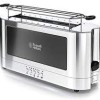 Grille-Pain Long &agrave; 2 Tranches au Fini Acier Inoxydable avec Accents en Verre *PRODUIT NEUF* Russell Hobbs (  TRL9300BKRC )