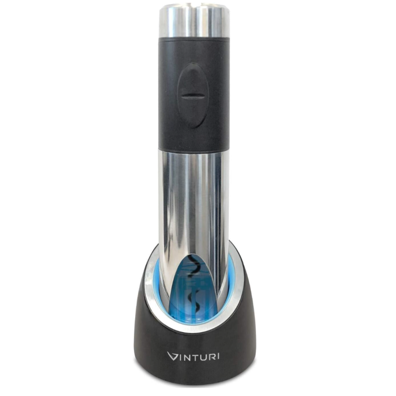 Ouvre-Bouteille Rechargeable avec Socle Argent&eacute; *PRODUIT NEUF* Vinturi ( V9046 )