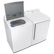 Ensemble Laveuse &agrave; Chargement Vertical de 5.2 pi&sup3; et S&eacute;cheuse de 7.2 pi&sup3; Blanche *PRODUIT NEUF* Samsung ( WA45T3200AW / DVE45T3200W )