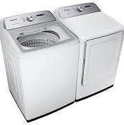 Ensemble Laveuse &Agrave; Chargement Vertical De 5.8 Pi&sup3; Et S&eacute;cheuse De 7.4 Pi&sup3; Blanc Samsung ( WA50R5200AW / DVE50T5205W )