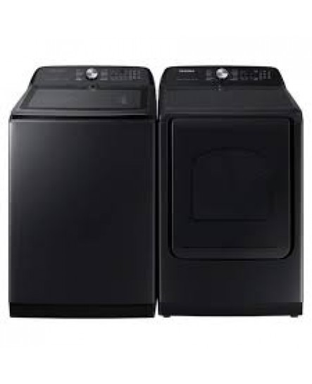 Ensemble Laveuse À Chargement Vertical De 6.0 Pi³ Et Sécheuse De 7.4 Pi³ Acier Inoxydable Noir Samsung ( WA52DG5500AVUS / DVE50A5405V )