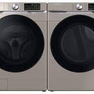 Ensemble Laveuse De 5.2 Pi&sup3; + S&eacute;cheuse &Eacute;lectrique &Agrave; Vapeur De 7.5 Pi&sup3; Frontal Champagne Samsung ( WF45B6300AC / DVE45B6305C )