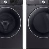 Ensemble Laveuse Intelligente &agrave; Chargement Frontal De 5.2 Pi&sup3; + S&eacute;cheuse &Eacute;lectrique &agrave; Vapeur De 7.5 Pi&sup3; en Acier Inoxydable Noir Samsung ( WF45R6300AV DVE45R6300V )