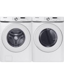 Ensemble Laveuse À Chargement Frontal De 5.2 Pi³ + Sécheuse Frontal De 7.4 Pi³ Blanc Samsung ( WF45T6000AW / DVE45T6005W )