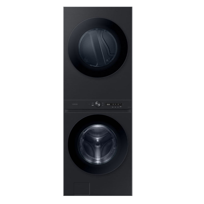 Centre de Buanderie Superpos&eacute; Laveuse de 5,3 pi&sup3; /  S&eacute;cheuse de 7,6pi&sup3; Acier Inoxydable Noir Samsung ( WF46DBH100AVA )