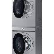 Ensemble Laveuse &Agrave; Chargement Frontal De 6.1 Pi&sup3; + S&eacute;cheuse &Eacute;lectrique &Agrave; La Vapeur De 7.6 Pi&sup3; Acier Inoxydable Bespoke Samsung ( WF53BB8700ATUS / DVE53BB8700TAC )