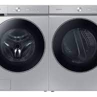 Ensemble Laveuse &Agrave; Chargement Frontal De 6.1 Pi&sup3; + S&eacute;cheuse &Eacute;lectrique &Agrave; La Vapeur De 7.6 Pi&sup3; Acier Argent&eacute; Bespoke Samsung ( WF53BB8900ATUS / DVE53BB8900TAC )