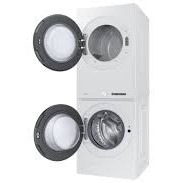 Buanderie Superpos&eacute;e de 27" Laveuse 5.3 pI&sup3; / S&eacute;cheuse &Eacute;lectrique 7.6 pI&sup3; Wi-Fi Blanche *PRODUIT NEUF* Bespoke Samsung ( WH46DBH100EWAC )