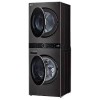 Duo Laveuse de 5,2 pi&sup3; & S&eacute;cheuse de 7.4 pi&sup3; &agrave; Vapeur Haute Efficacit&eacute; "WashTower" avec Pompe &agrave; Chaleur en Acier Inoxydable Noir LG ( WKHC202HBA )