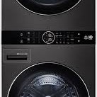 Duo Laveuse de 5,2 pi&sup3; & S&eacute;cheuse de 7.4 pi&sup3; &agrave; Vapeur Haute Efficacit&eacute; "WashTower" avec Pompe &agrave; Chaleur en Acier Inoxydable Noir LG ( WKHC202HBA )
