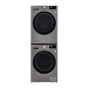Ensemble Laveuse Compacte 2.6 Pi&sup3; Et S&eacute;cheuse &Eacute;lectrique &Agrave; Vapeur De 4.2 Pi&sup3; Avec Technologie &Agrave; Double Onduleur HeatPump Platine LG ( WM1455HPA / DLHC1455V )
