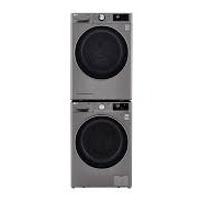 Ensemble Laveuse Compacte 2.6 Pi&sup3; Et S&eacute;cheuse &Eacute;lectrique &Agrave; Vapeur De 4.2 Pi&sup3; Avec Technologie &Agrave; Double Onduleur HeatPump Platine LG ( WM1455HPA / DLHC1455V )