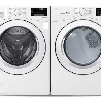 Ensemble Laveuse &agrave; Chargement Frontal de 5.2 pi&sup3; + S&eacute;cheuse Frontal de 7.4 pi&sup3; Blanc LG ( WM3090CW / DLE3090W )