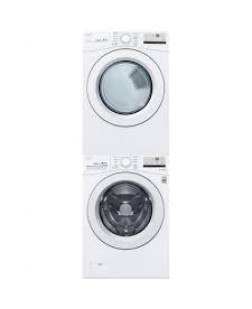 Ensemble Laveuse À Chargement Frontal De 5.2 Pi³ + Sécheuse Électrique De 7.4 Pi³ Blanche LG ( WM3400CW / DLE3400W )