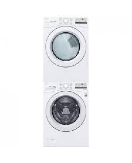 Ensemble Laveuse À Chargement Frontal De 5.2 Pi³ + Sécheuse Électrique De 7.4 Pi³ Blanche LG ( WM3400CW / DLE3400W )