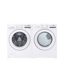 Ensemble Laveuse À Chargement Frontal De 5.2 Pi³ + Sécheuse Électrique De 7.4 Pi³ Blanche LG ( WM3400CW / DLE3400W )