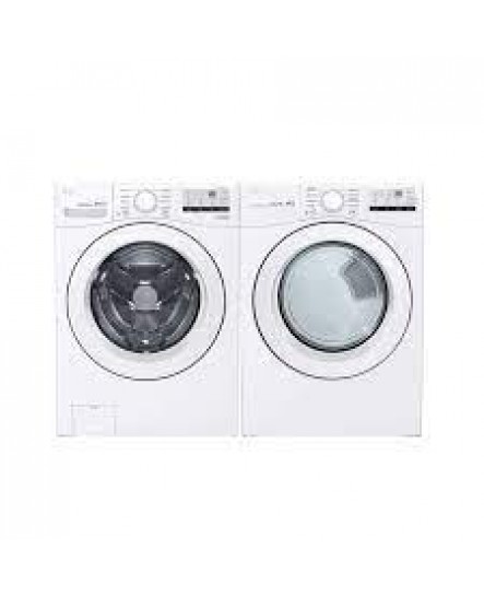 Ensemble Laveuse À Chargement Frontal De 5.2 Pi³ + Sécheuse Électrique De 7.4 Pi³ Blanche LG ( WM3400CW / DLE3400W )