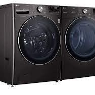 Ensemble Laveuse 5.2 Pi&sup3; Et S&eacute;cheuse &Eacute;lectrique &Agrave; Vapeur De 7.4 Pi&sup3; &Agrave; Chargement Frontal en Acier Inoxydable Noir LG ( WM4100HBA / DLEX4200B )