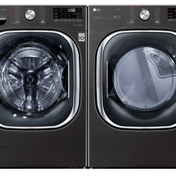 Ensemble Laveuse à la Vapeur de 5.8 Pi³ Et Sécheuse à la vapeur de 7.4 Pi³ À Chargement Frontal en Acier Inoxydable Noir LG ( WM4500HBA / DLEX4500B )