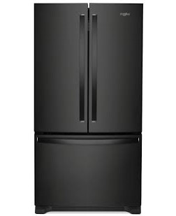 Réfrigérateur à porte française de 36" / 25 Pi³ Noir Whirlpool ( WRF535SWHB )