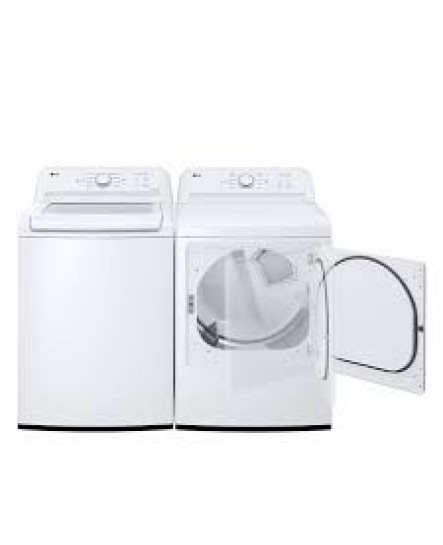 Ensemble Laveuse à chargement vertical de 4.8 pi³ et Sécheuse de 7.3 pi³ Blanc LG ( WT6105CW / DLE6100W )