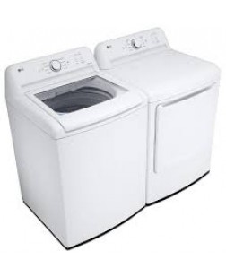 Ensemble Laveuse à chargement vertical de 4.8 pi³ et Sécheuse de 7.3 pi³ Blanc LG ( WT6105CW / DLE6100W )