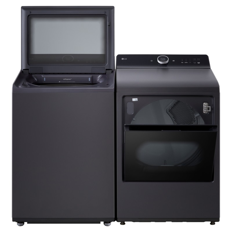 Ensemble Laveuse &Agrave; Chargement Vertical De 6.3 Pi&sup3; Et S&eacute;cheuse De 7.3 Pi&sup3; Noir Mat LG ( WT8600CB DLEX8600BE )