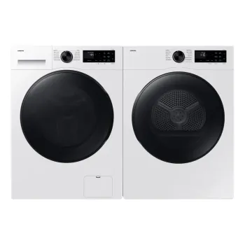 Ensemble Laveuse &agrave; Chargement Frontal de 2.9 pi&sup3; Wi-Fi + S&eacute;cheuse &Eacute;lectrique de 4.0 pi&sup3; avec Technologie &agrave; Pompe &agrave; Chaleur Blanche Samsung ( WW25FG5B34BEAC / DV25FG50B0BEAC )