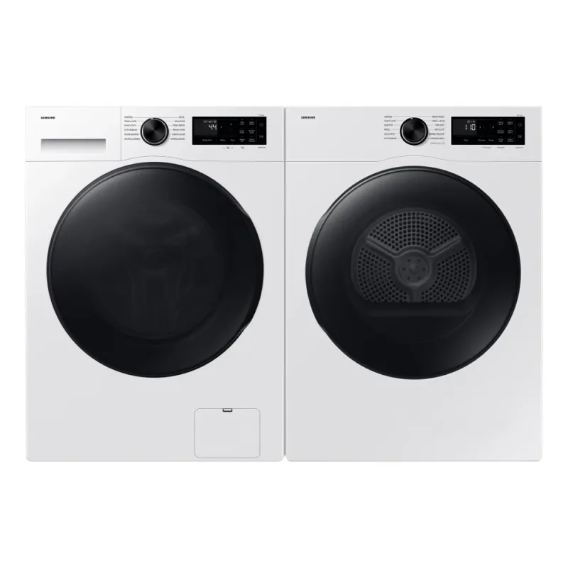 Ensemble Laveuse &agrave; Chargement Frontal de 2.9 pi&sup3; Wi-Fi + S&eacute;cheuse &Eacute;lectrique de 4.0 pi&sup3; avec Technologie &agrave; Pompe &agrave; Chaleur Blanche Samsung ( WW25FG5B34BEAC / DV25FG50B0BEAC )